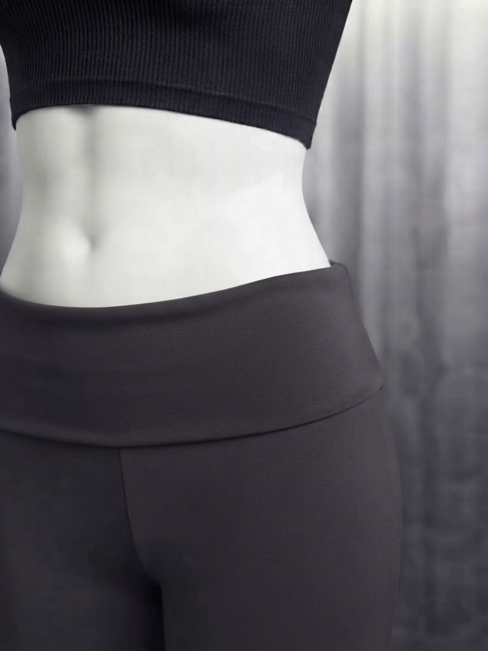 NWT Nike x SKIMS Matte Foldover Slim Flare Leggings Obsidian Large⁠